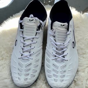 NEW Concave Halo+ FG White and Blue Leather Soccer Cleats - NWOT - Size US 11.5